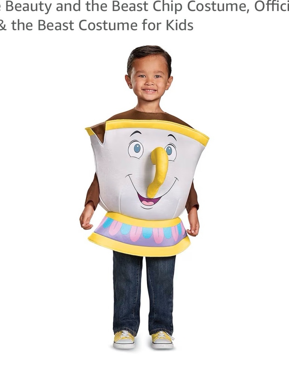 Disney Chip Teacup Costume in White, Yellow and Brown